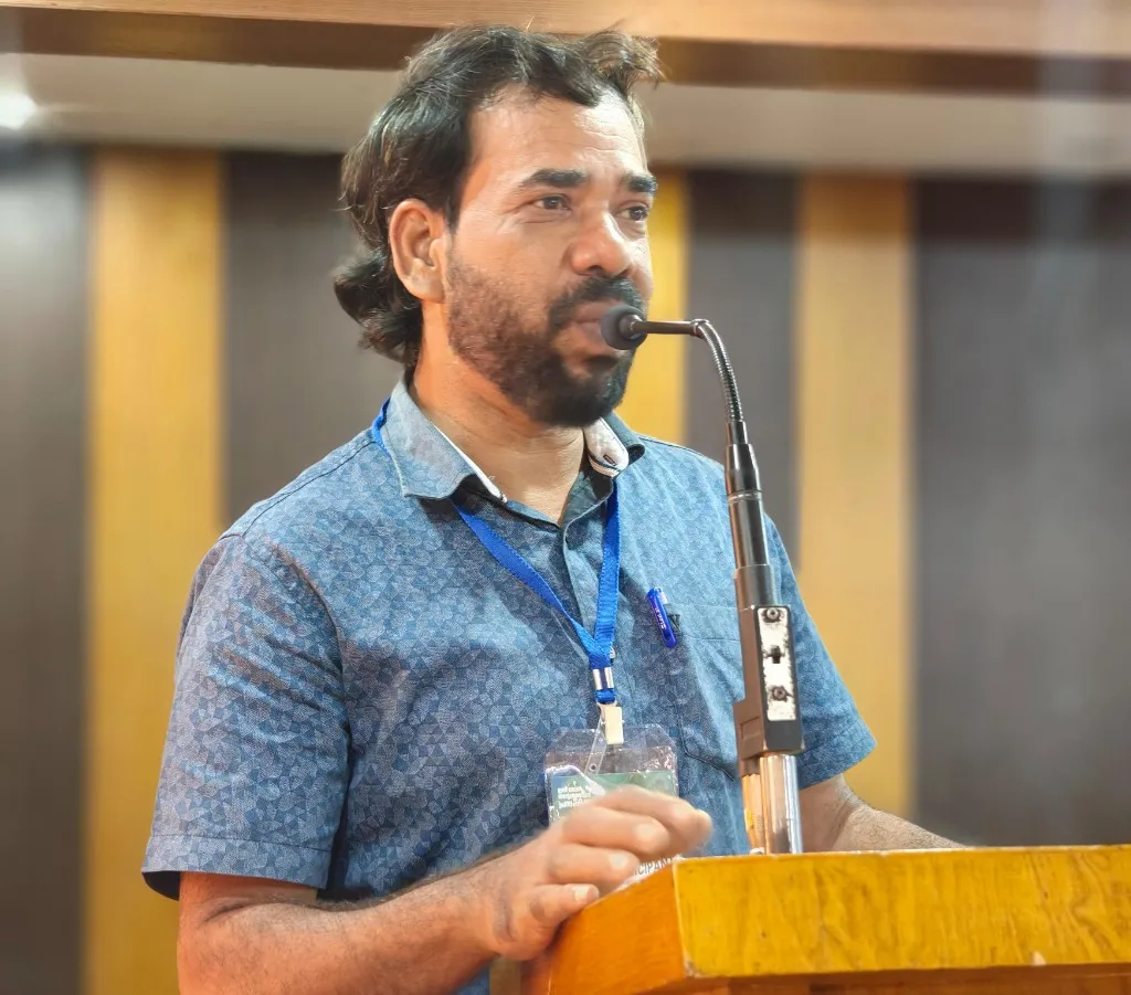 Male participant delivering speech at CHRD Training Academy public speaking workshop